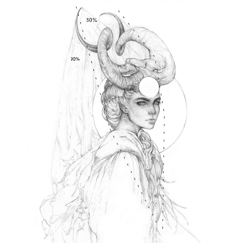 قانون ۷۰/۳۰ در طراحی با مداد